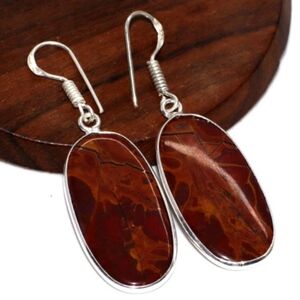 Noreena Jasper Gemstone 925 Sterling Silver Handmade Drop Dangle Earrings